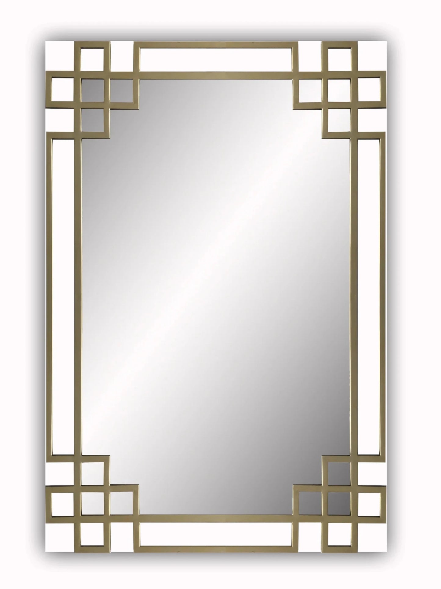 Elegant Overlay Wall Mirror-Gold Leaf Overlay-Beveled Glass
