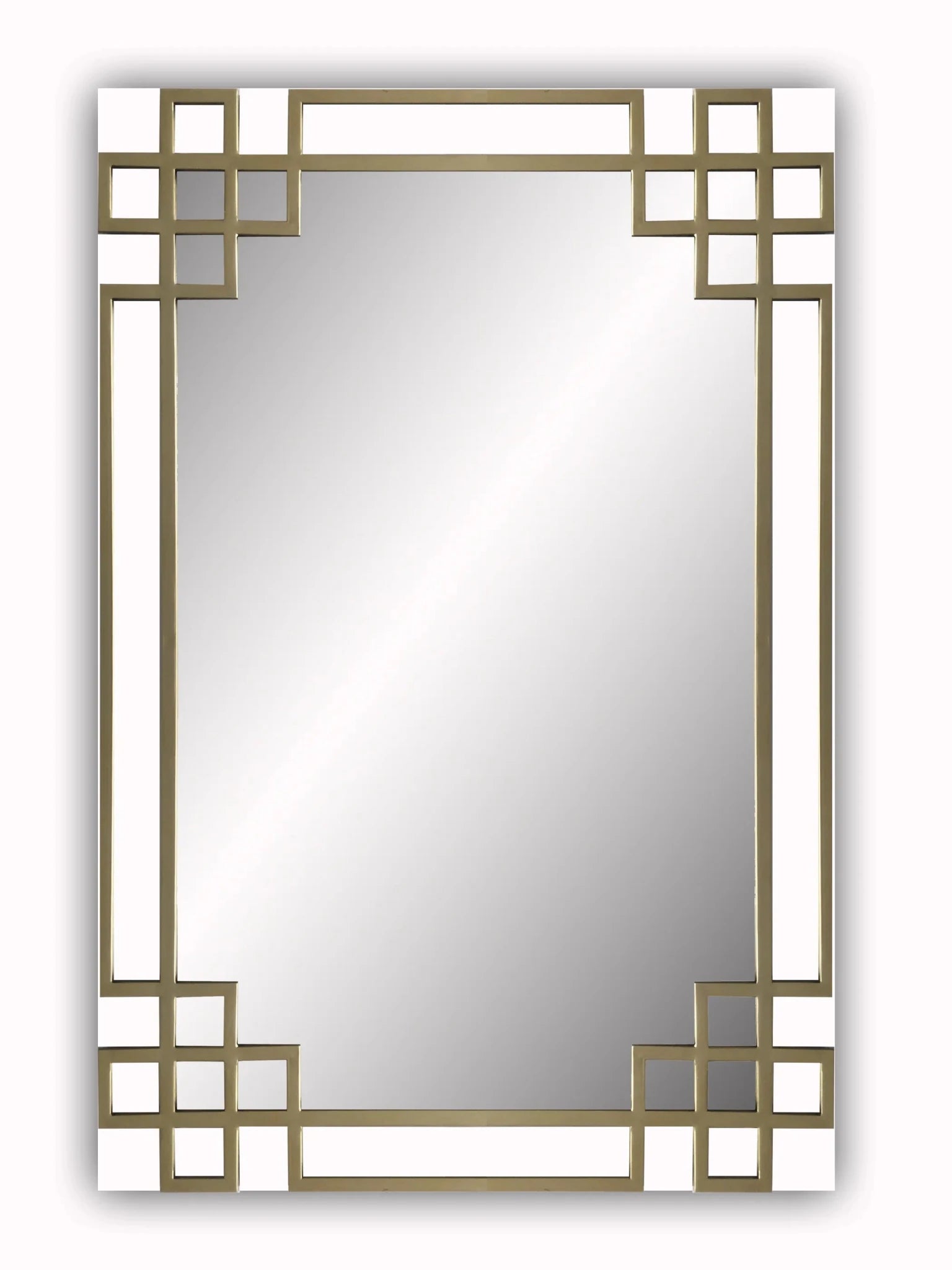 Elegant Overlay Wall Mirror-Gold Leaf Overlay-Beveled Glass