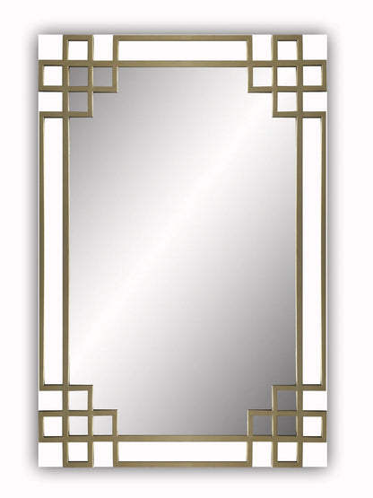Elegant Overlay Wall Mirror-Gold Leaf Overlay-Beveled Glass