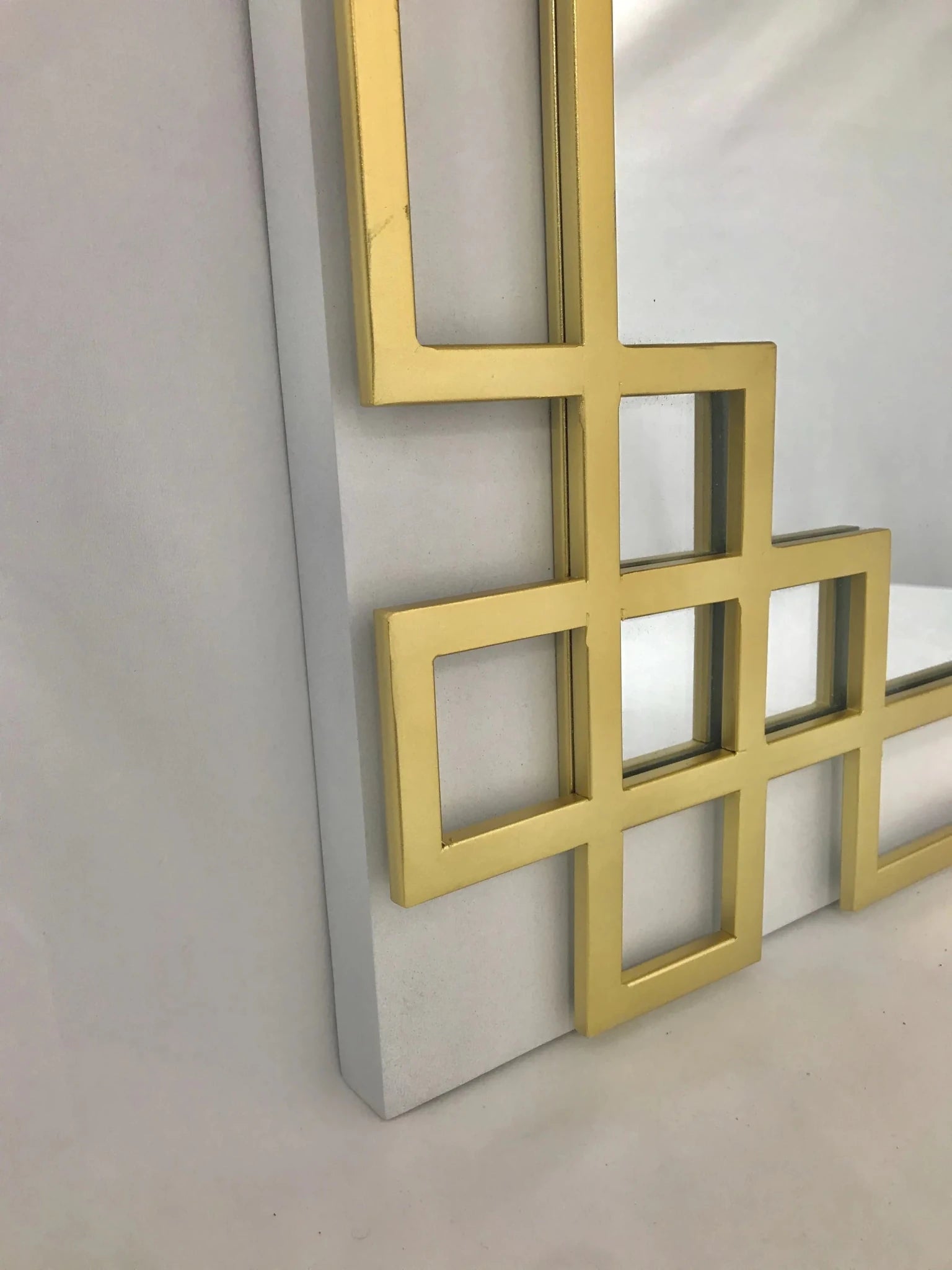 Elegant Overlay Wall Mirror-Gold Leaf Overlay-Beveled Glass