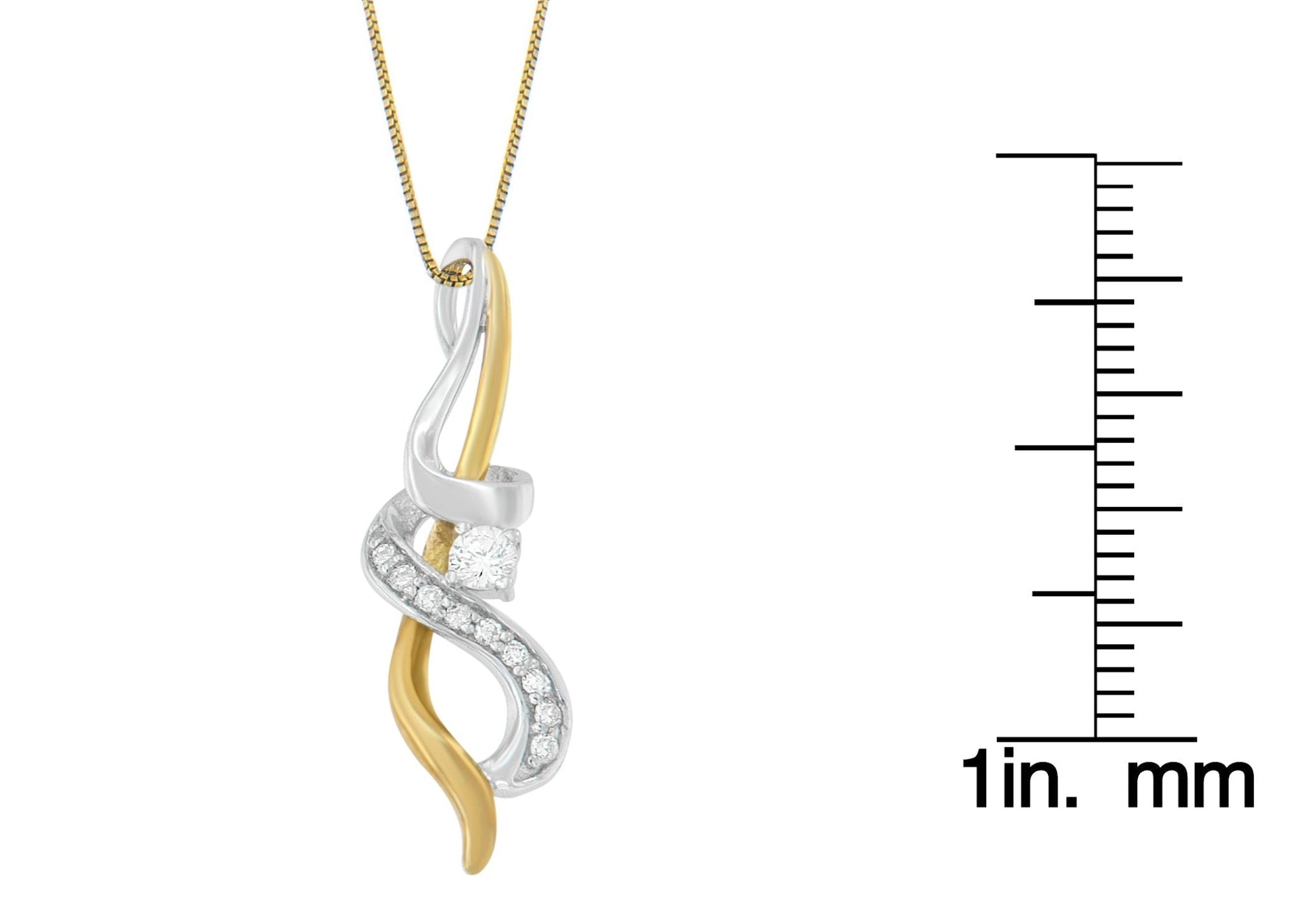 Espira 10K Two - tone Gold Diamond Intertwined Swirl Pendant Necklace - Nobiliving