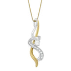 Espira 10K Two - tone Gold Diamond Intertwined Swirl Pendant Necklace - Nobiliving