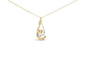 Espira 10K Two-Tone Gold Round Cut Diamond Swirl Pendant Necklace