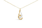 Espira 10K Two-Tone Gold Round Cut Diamond Swirl Pendant Necklace