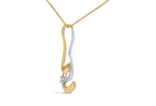 Espira 10K Two-Tone Gold Round Cut Diamond Swirl Pendant Necklace