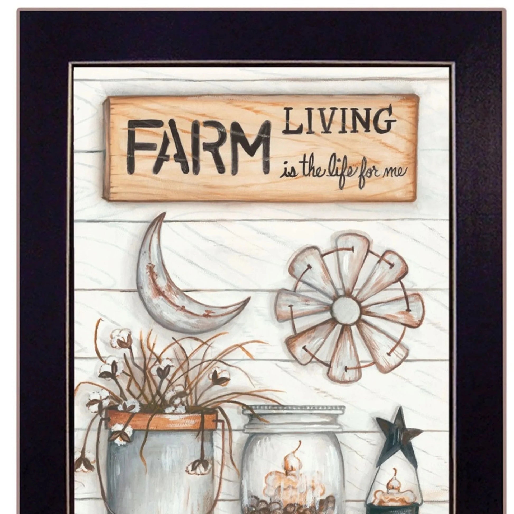 Farm Living Black Framed Print Wall Art - Set of Two - Nobiliving