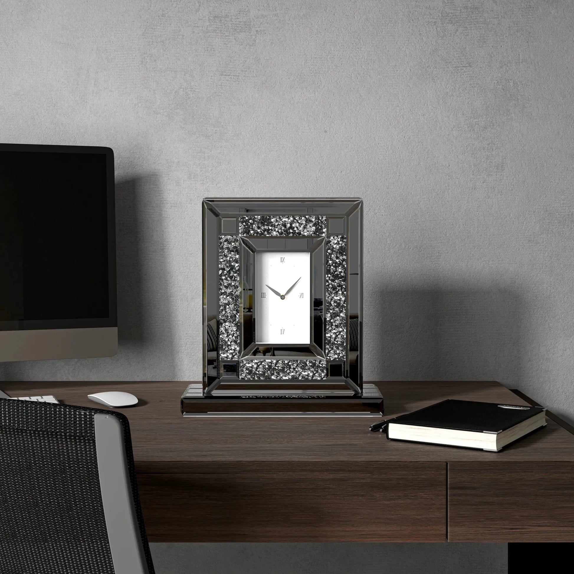 Faux Crystal MirroGlass Table Clock - Nobiliving