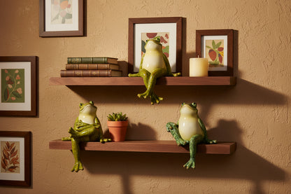 Frog Shelf Sitters (Set of 3) 4"H Resin - Nobiliving