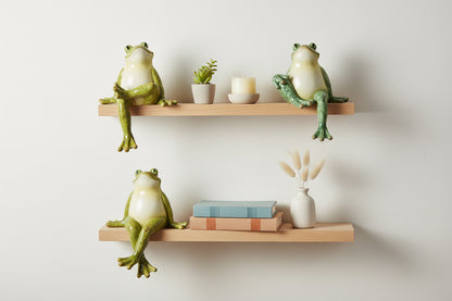 Frog Shelf Sitters (Set of 3) 4"H Resin - Nobiliving