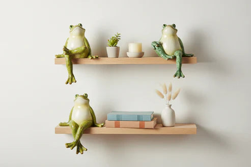 Frog Shelf Sitters (Set of 3) 4"H Resin