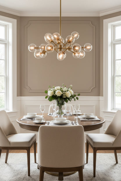 Gold Metal Eighteen Bulb Hanging Chandelier - Nobiliving