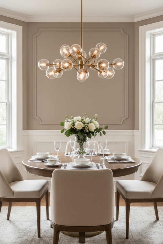 Gold Metal Eighteen Bulb Hanging Chandelier - Nobiliving