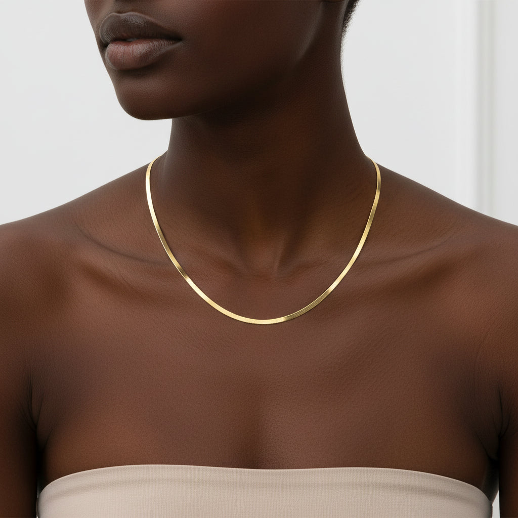 Imperial Herringbone Chain Necklace - Unisex