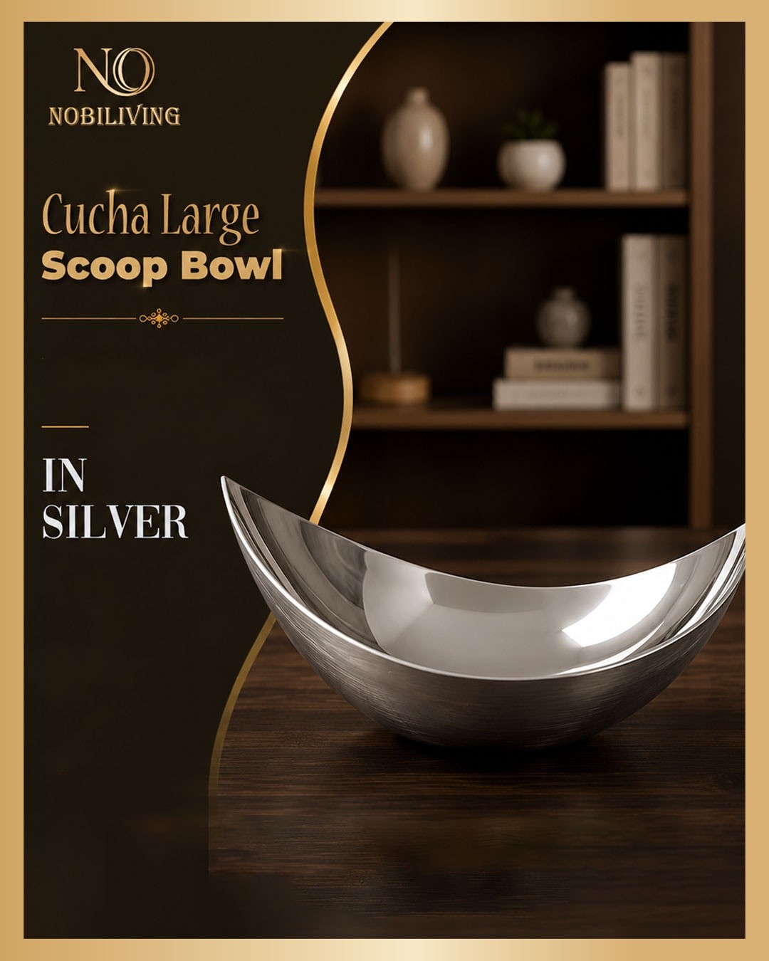 Cucha Large Scoop Bowl/Silver