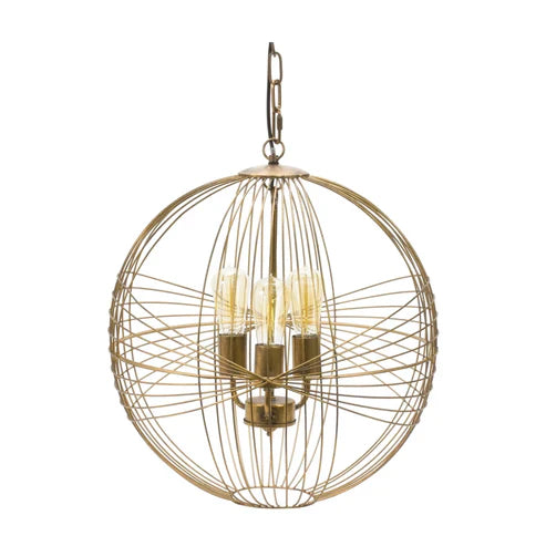 Intricate Metal Sphere Hanging Lamp