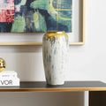 Ivory and Gold Modern Abstract Ceramic Table Vase - 3 Styles