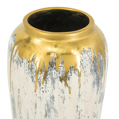 Ivory and Gold Modern Abstract Ceramic Table Vase - 3 Styles - Nobiliving