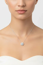 Lab-Grown Diamond Halo Pendant Necklace