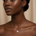 Lab-Grown Diamond Halo Pendant Necklace