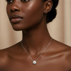Lab-Grown Diamond Halo Pendant Necklace