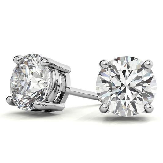 Luxurious 0.50 CTW Lab Grown Diamond Stud Earrings | G - VS Clarity | Sterling Silver | USA Made - nobiliving.com