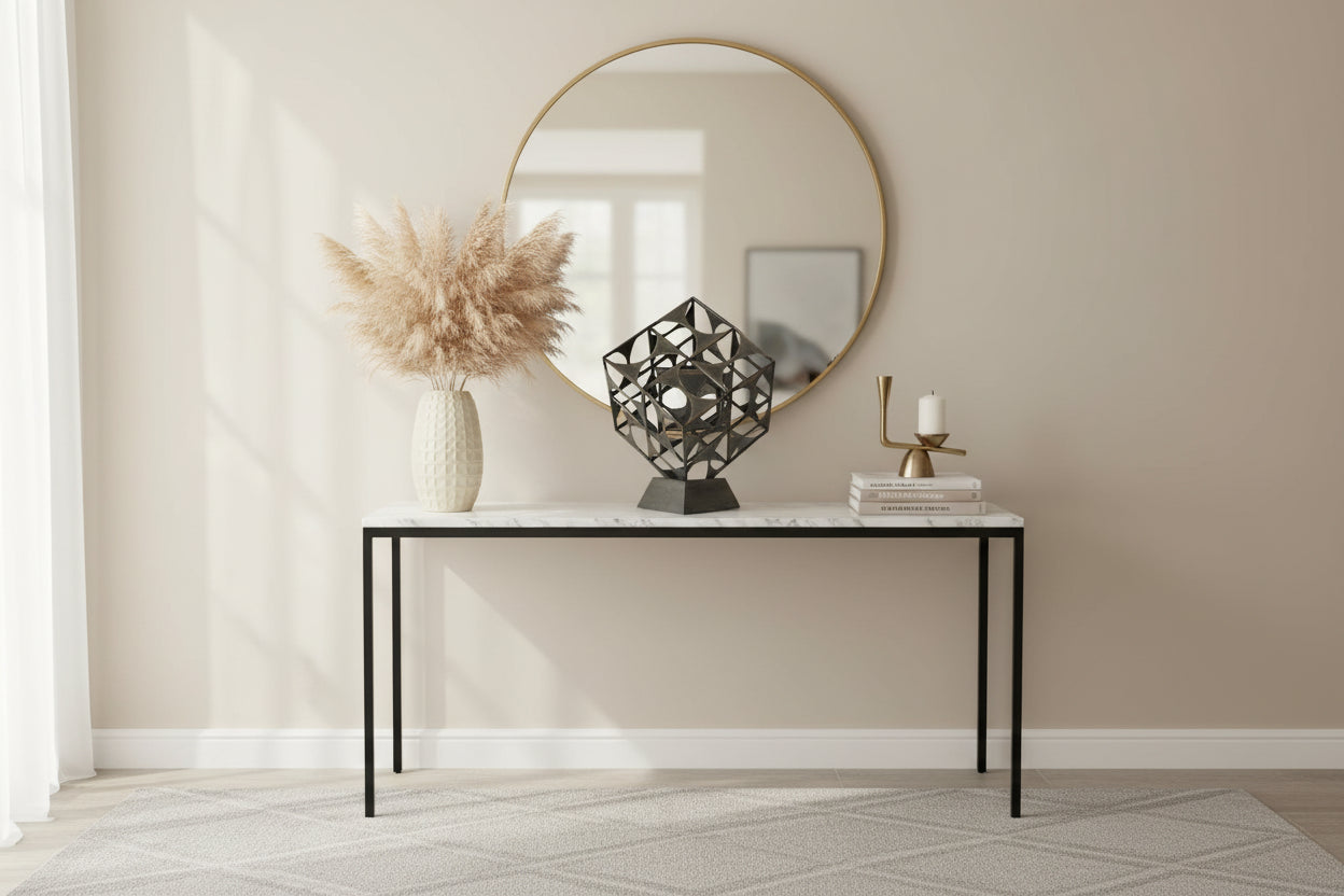 Metal Geo Cube Tabletop Sculpture - Nobiliving