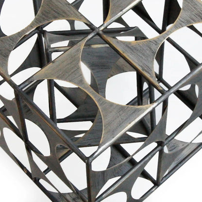 Metal Geo Cube Tabletop Sculpture - Nobiliving