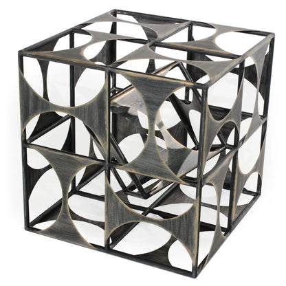 Metal Geo Cube Tabletop Sculpture - Nobiliving