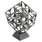 Metal Geo Cube Tabletop Sculpture - Nobiliving