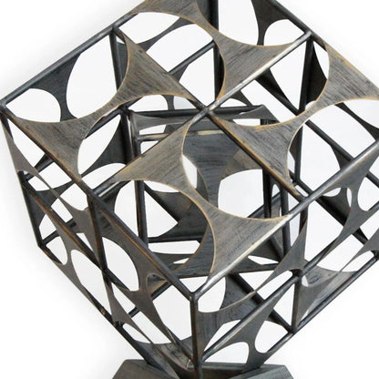 Metal Geo Cube Tabletop Sculpture - Nobiliving