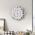 MirroGlass Silent Analog Geometric Wall Clock