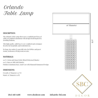 Orlando Table Lamp - Custom Made - Nobiliving