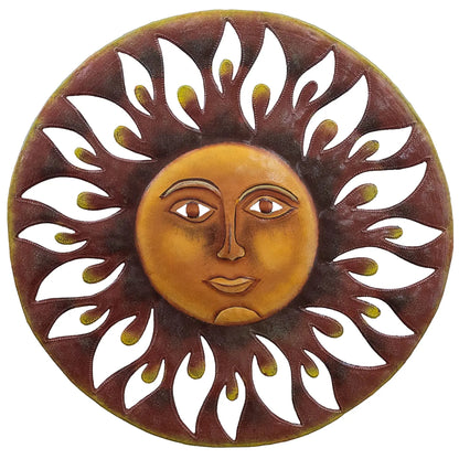 Painted Flame Sun Wall Decor - Handmade