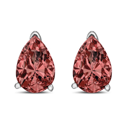 Pear-Cut Pink Fancy Color Diamond Classic Stud Earrings