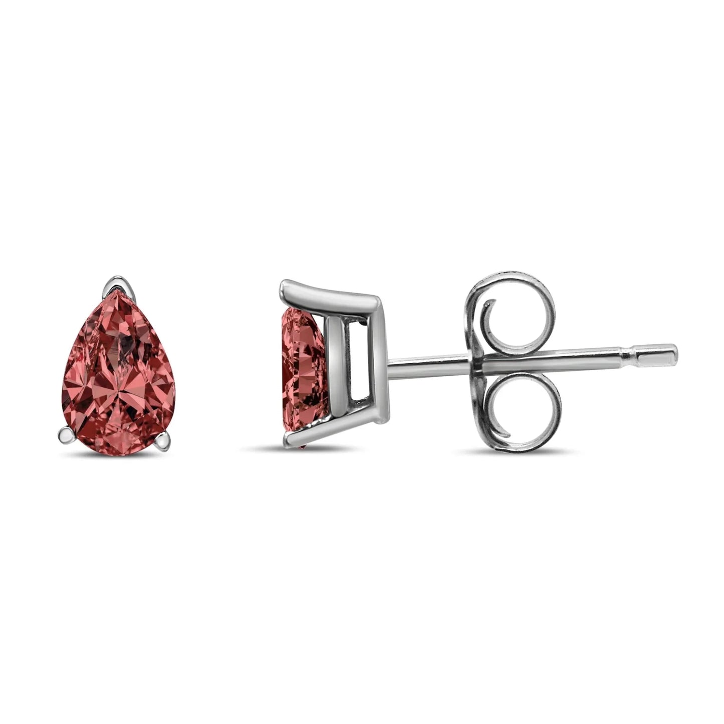 Pear-Cut Pink Fancy Color Diamond Classic Stud Earrings