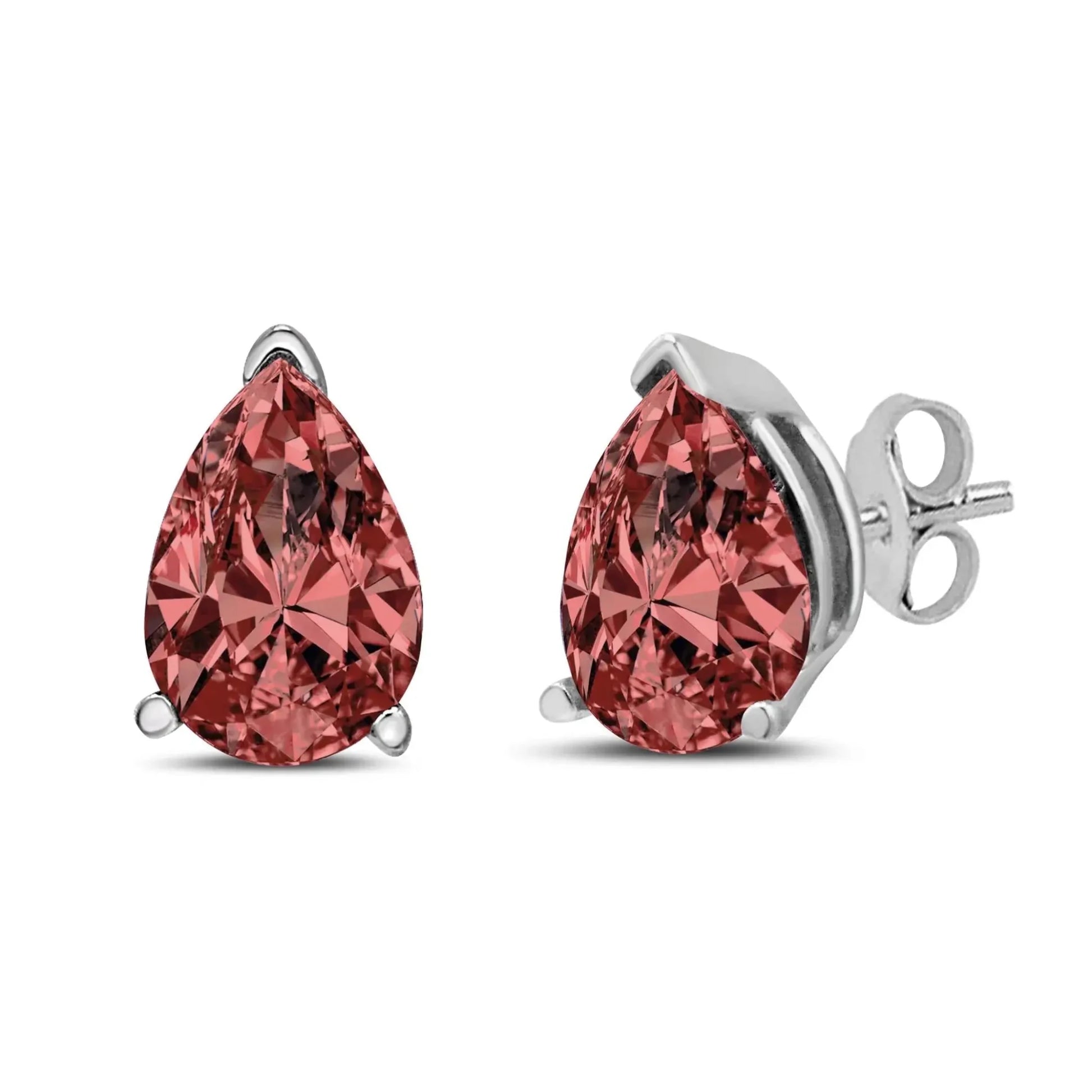 Pear-Cut Pink Fancy Color Diamond Classic Stud Earrings
