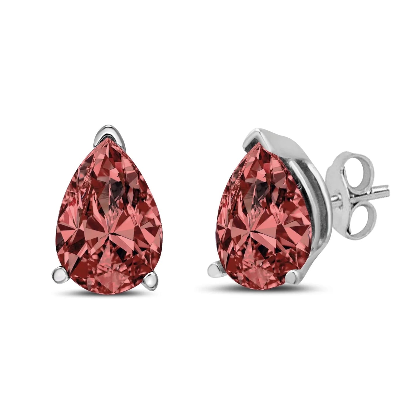 Pear-Cut Pink Fancy Color Diamond Classic Stud Earrings