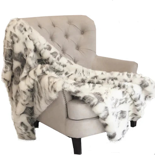 Plutus Ivory Rabbit Faux Fur Luxury Throw