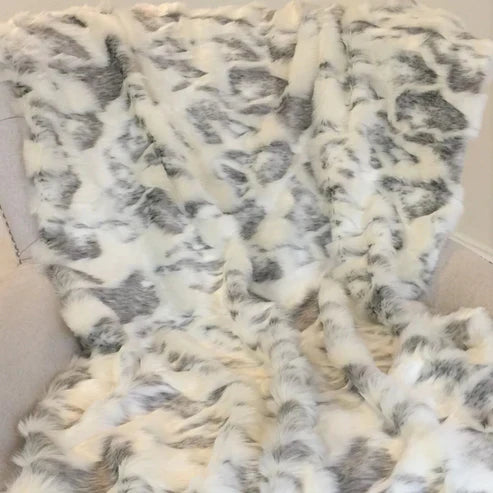 Plutus Ivory Rabbit Faux Fur Luxury Throw