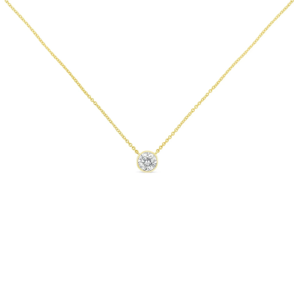 Round Brilliant-Cut Diamond Solitaire Pendant Necklace