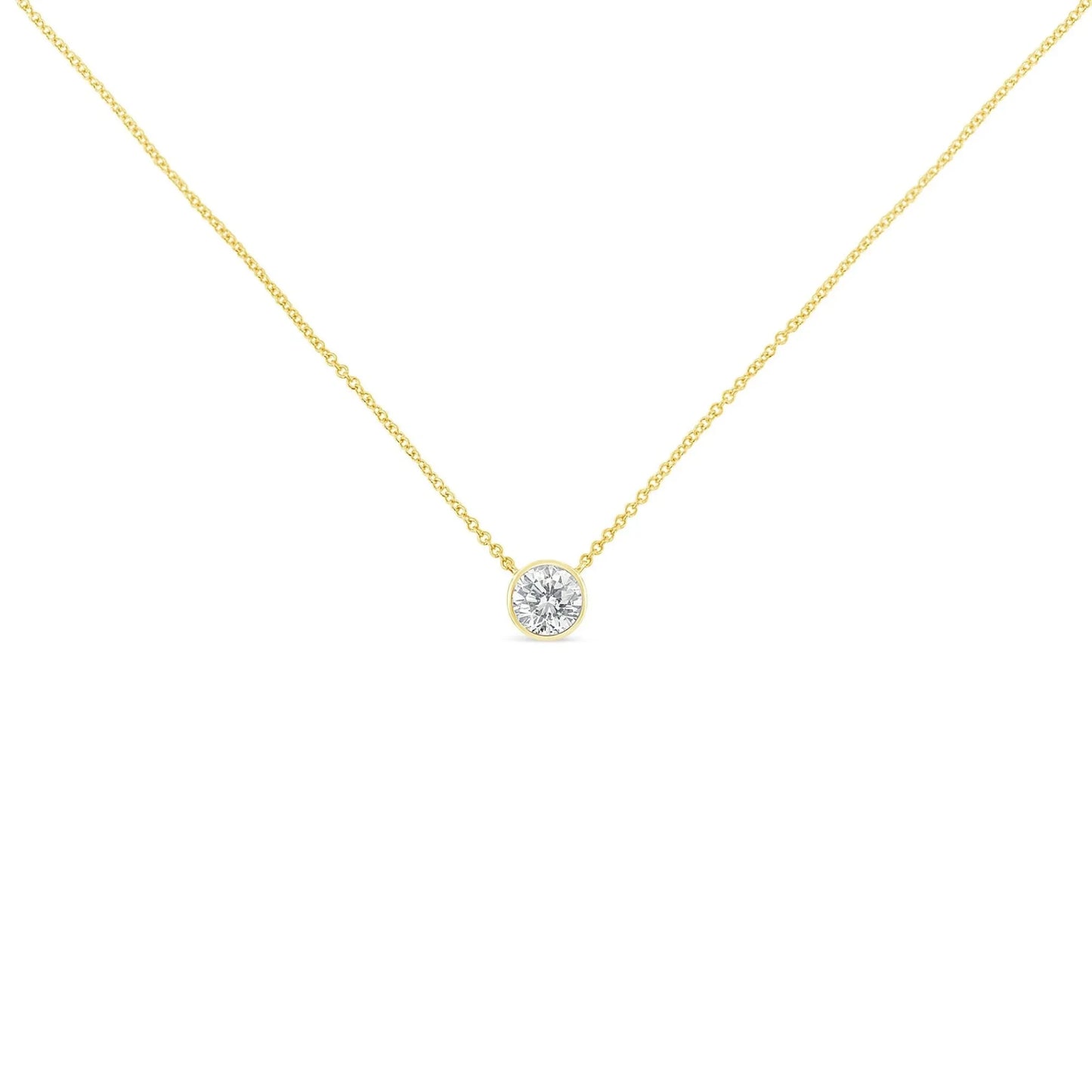 Round Brilliant-Cut Diamond Solitaire Pendant Necklace