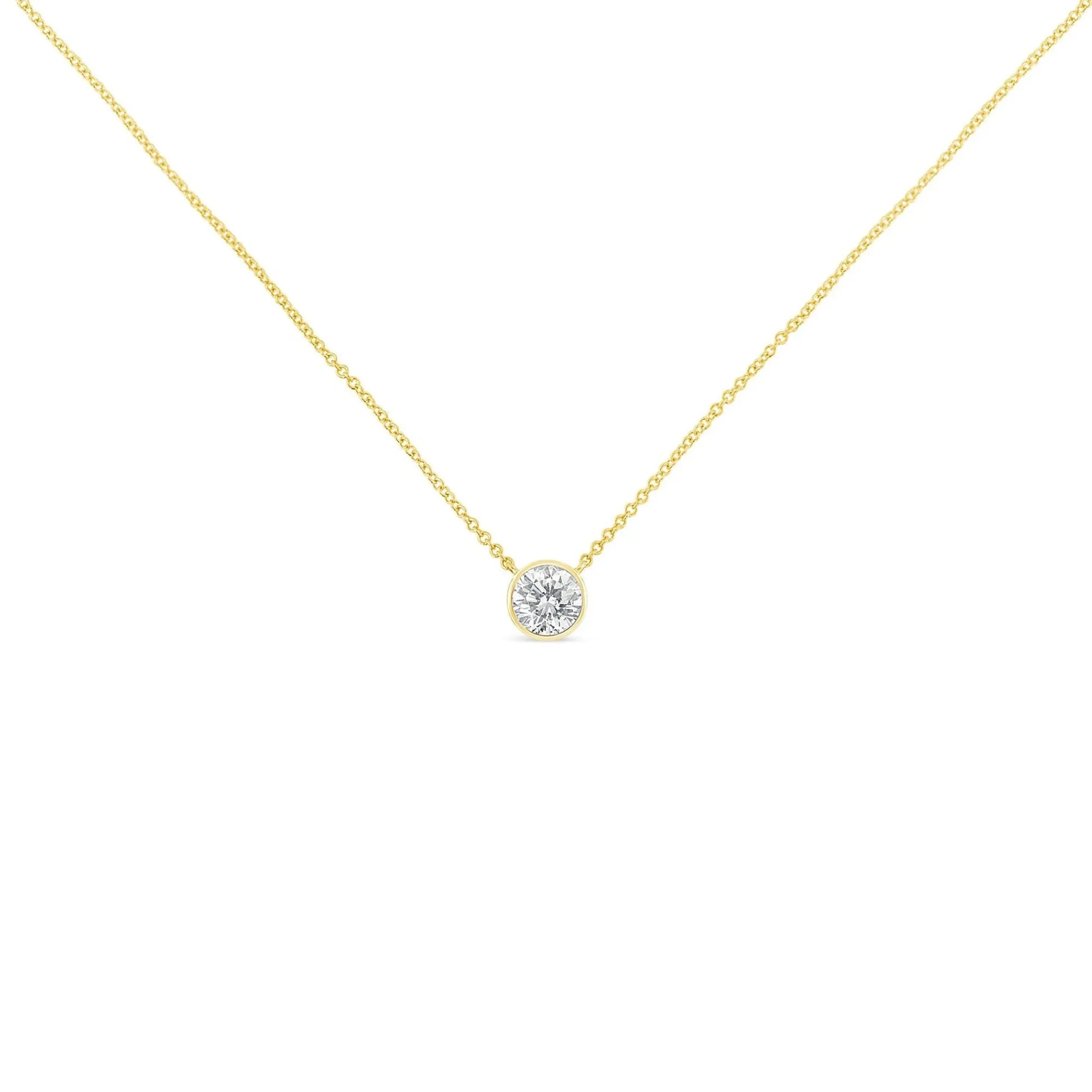 Round Brilliant-Cut Diamond Solitaire Pendant Necklace