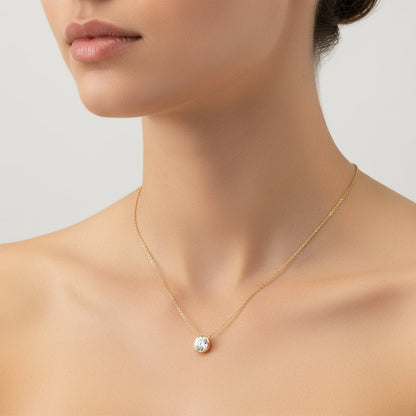 Round Brilliant-Cut Diamond Solitaire Pendant Necklace