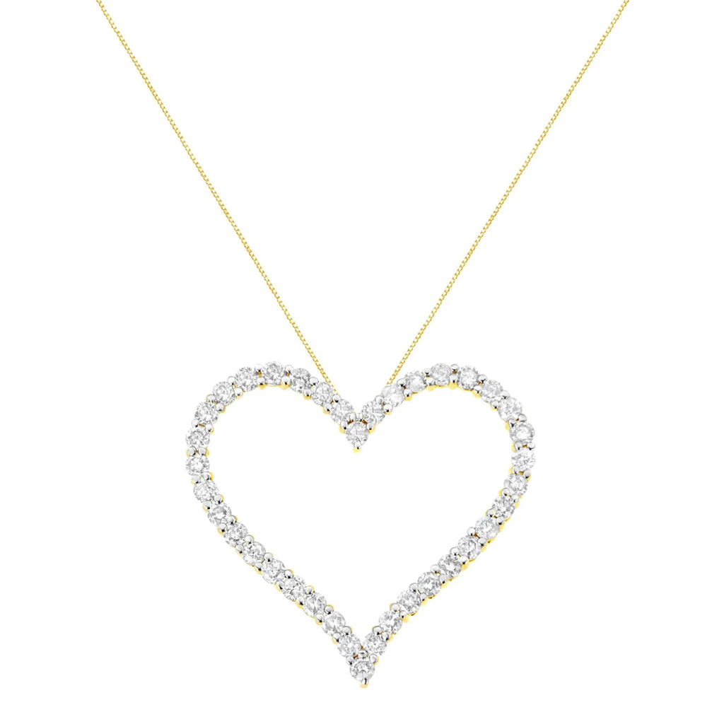 Round-Cut Diamond Open Heart Pendant Necklace