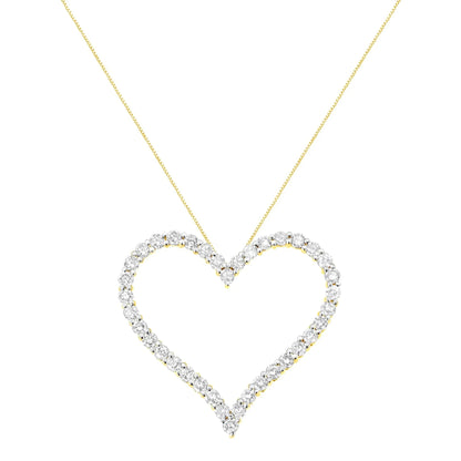 Round-Cut Diamond Open Heart Pendant Necklace