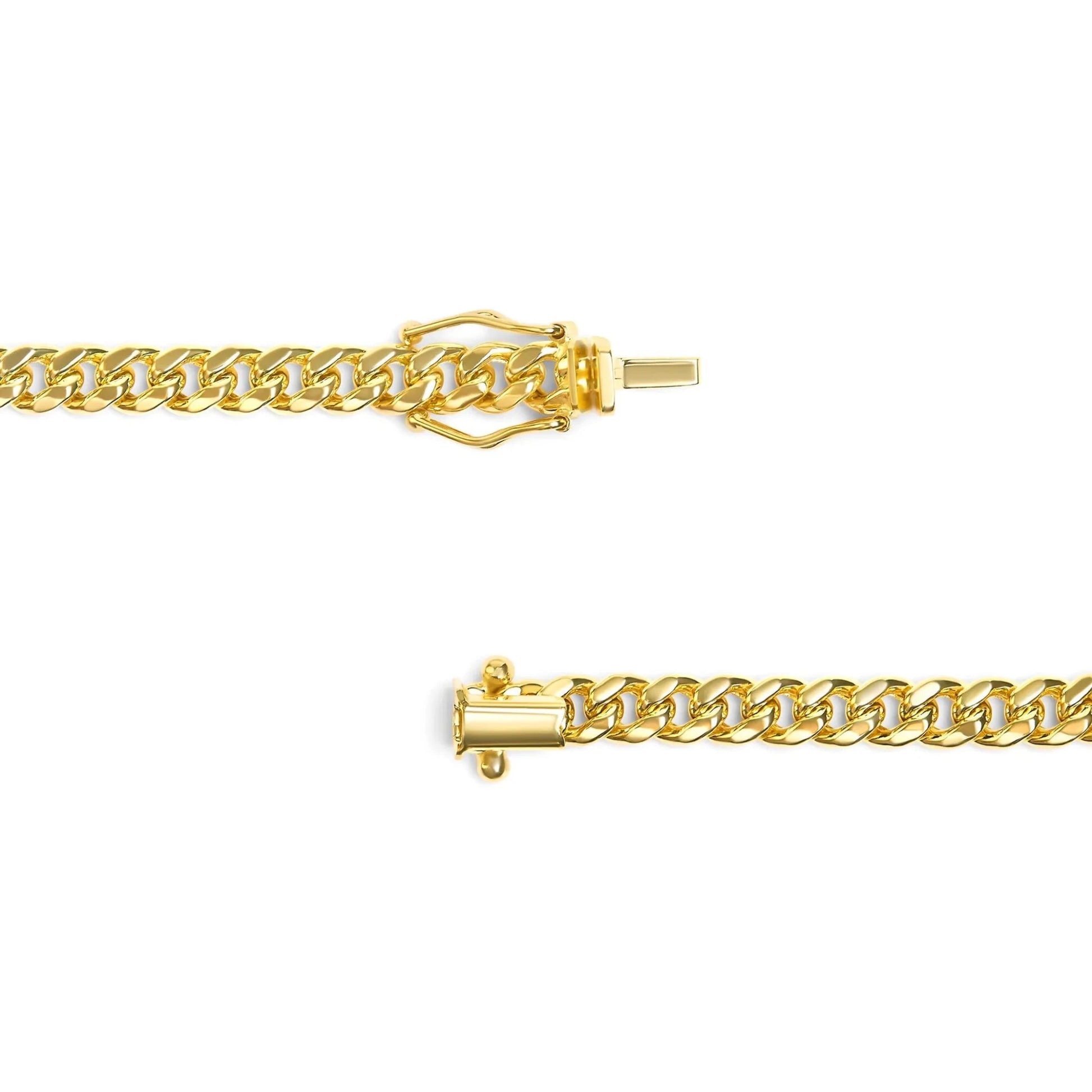 Semi-Solid 14K Yellow Gold 4.5mm Miami Cuban Chain Necklace