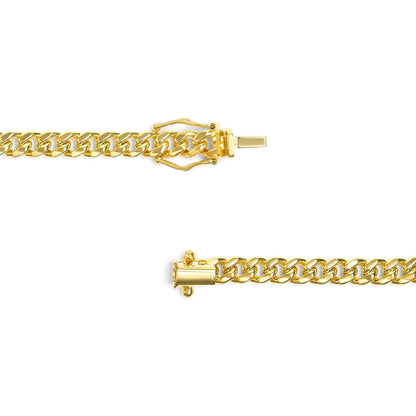 Semi-Solid 14K Yellow Gold 4.5mm Miami Cuban Chain Necklace