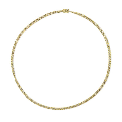 Semi-Solid 14K Yellow Gold 4.5mm Miami Cuban Chain Necklace