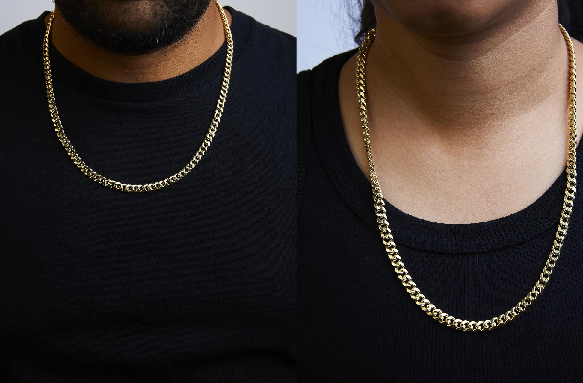 Semi - Solid 14K Yellow Gold 6.1mm Classic Miami Cuban Chain Necklace - Nobiliving