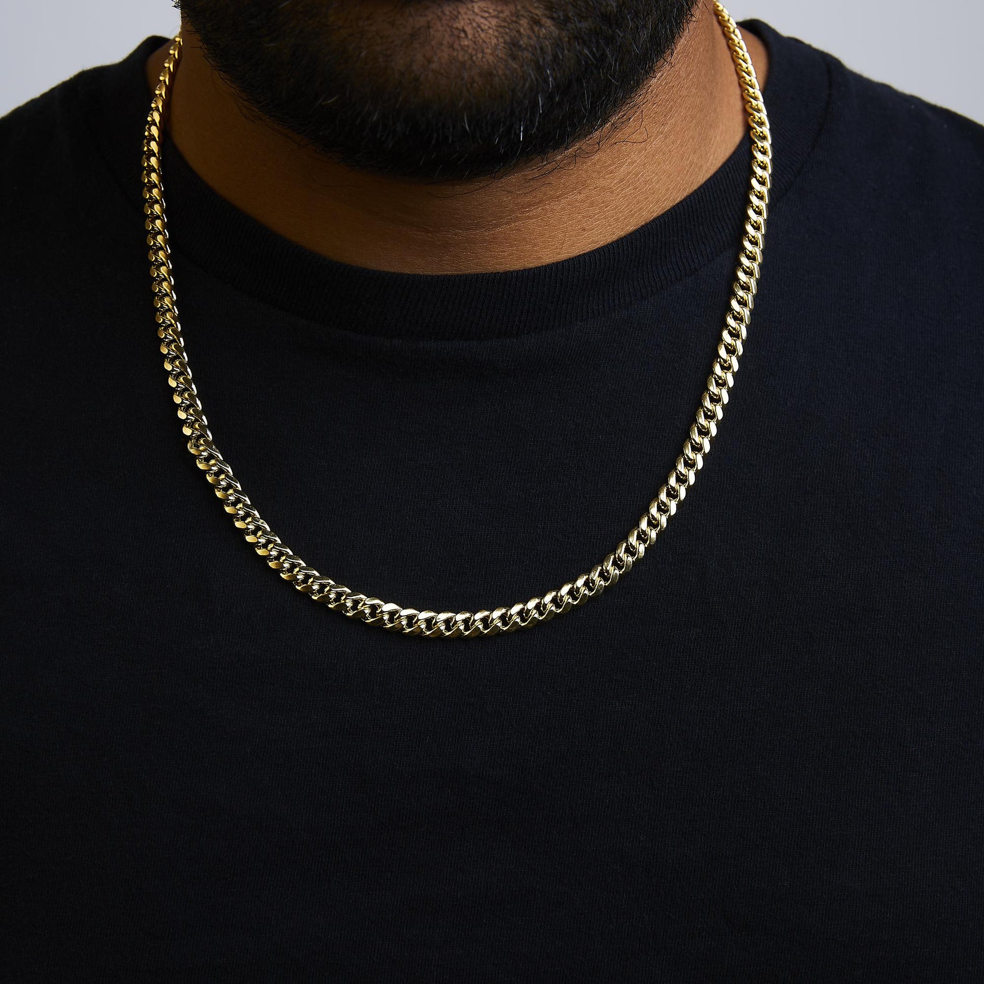 Semi - Solid 14K Yellow Gold 6.1mm Classic Miami Cuban Chain Necklace - Nobiliving